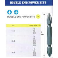 Биты крестовые PH3хPH3х150мм CrV двухсторонние в упаковке 2 шт. DIN3126 хвостовик E1/4 