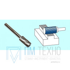 Борфреза цилиндрическая  d10х20х6х65 Р6М5 Х-образн. насечка 