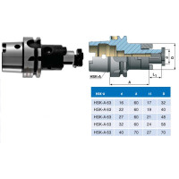 Оправка с хвостовиком HSK-A 63/d16х A60 комбинир-ая для нас. цил. и торц. фрез с прод-ой и попер-ой шпонкой 