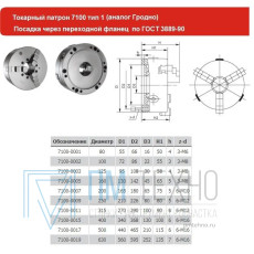 Патрон токарный d 315 мм 3-х кулачковый 7100-0011П 