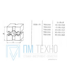 Прокладка квадратная 60х60х20 с 2-мя Т-образными пазами 12мм (7033-2105) ГОСТ 15222-70 (ДСП-13А) (восстановленная)