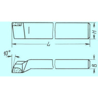 Резец Проходной упорный отогнутый 25х16х140 Т5К10 ГОСТ 18879-73 ХИЗ