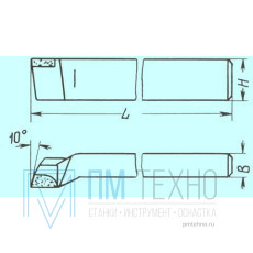 Резец Проходной упорный отогнутый 25х16х140 Т5К10 ГОСТ 18879-73 ХИЗ