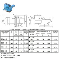Тиски Слесарные 180 мм стальные поворотные ТСС-180 (Гомель)