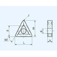 Пластина TNMG  - 160404  CM2, P20 М20 К20 трехгранная dвн=4мм (01125)  с 2-х сторонним стружколомом